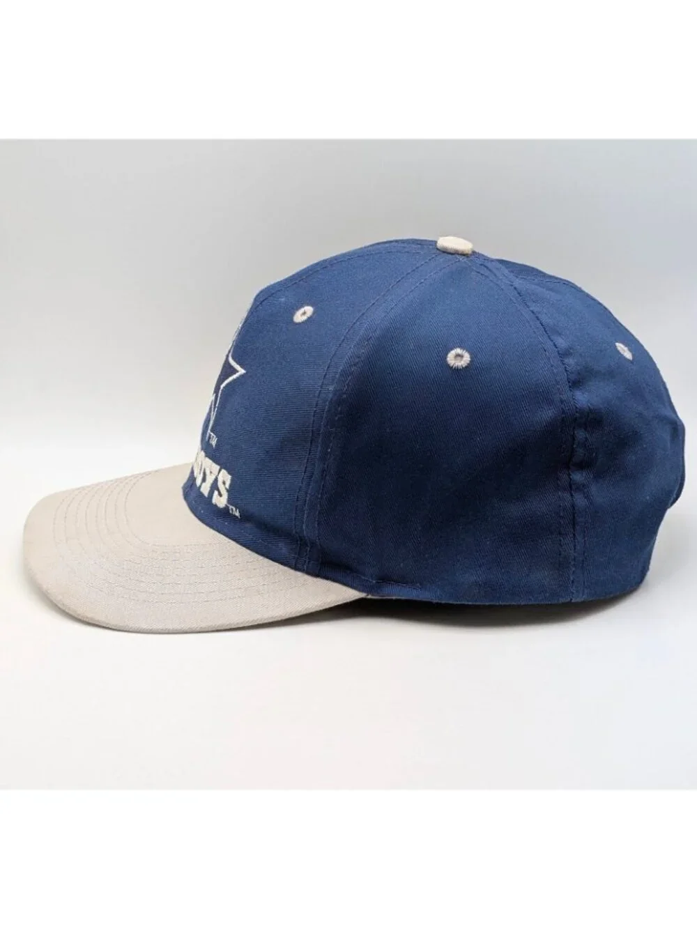 Vintage 90s NFL Dallas Cowboys Logo 7 Snapback Hat Blue Gray Football Retro
